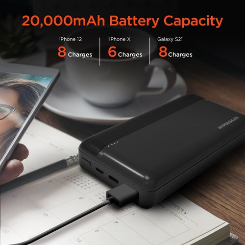 20000mAh 20W PD + USB Power Bank Black
