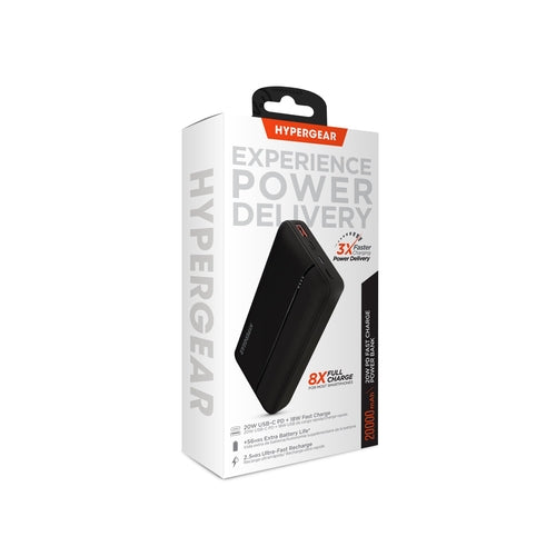 20000mAh 20W PD + USB Power Bank Black